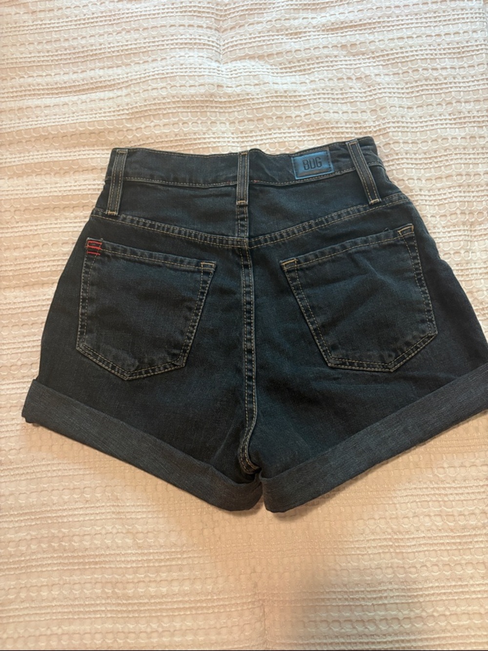 BDG Mom High-Rise Rolled Hem Jean Shorts in Black - Picture 3 of 7
